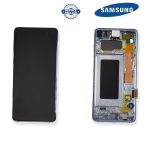 TOUCH SCREEN SCHERMO ORIGINALE SERVICE PACK PER SAMSUNG GALAXY S10 G973F PRISM BLUE VETRO LCD DISPLAY CON FRAME GH82-18850C GH82-18835C