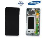 TOUCH SCREEN SCHERMO ORIGINALE SERVICE PACK PER SAMSUNG GALAXY S10 G973F PRISM GREEN VERDE VETRO LCD DISPLAY CON FRAME GH82-18850E / GH82-18835E