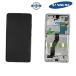 TOUCH SCREEN SCHERMO ORIGINALE SERVICE PACK PER SAMSUNG GALAXY S21 ULTRA 5G G998B PHANTOM SILVER VETRO LCD DISPLAY CON FRAME GH82-26035B GH82-26036B