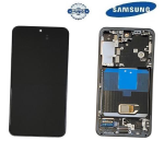 TOUCH SCREEN SCHERMO ORIGINALE SERVICE PACK PER SAMSUNG GALAXY S22 S901B GRAFITE GRAPHITE GRAY CON FRAME VETRO LCD DISPLAY GH82-27520E GH82-27521E