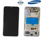 TOUCH SCREEN SCHERMO ORIGINALE SERVICE PACK PER SAMSUNG GALAXY S22 S901B BIANCO / CREAM / SKY BLUE CON FRAME VETRO LCD DISPLAY GH82-27520B GH82-27521B