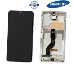 TOUCH SCREEN SCHERMO ORIGINALE SERVICE PACK PER SAMSUNG GALAXY S20 PLUS G985F G986B BIANCO WHITE VETRO LCD DISPLAY CON FRAME GH82-31441B GH82-31442B GH82-31445B