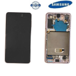 TOUCH SCREEN SCHERMO ORIGINALE SERVICE PACK PER SAMSUNG GALAXY S21 5G G991B ROSA PINK VETRO LCD DISPLAY CON FRAME GH82-24544D GH82-24545D