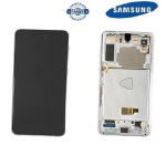 TOUCH SCREEN SCHERMO ORIGINALE SERVICE PACK PER SAMSUNG GALAXY S21 PLUS G996B PHANTOM SILVER / BIANCO VETRO LCD DISPLAY CON FRAME GH82-27267C GH82-27268C GH82-27272C