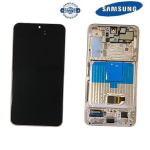 TOUCH SCREEN SCHERMO ORIGINALE SERVICE PACK PER SAMSUNG GALAXY S22 S901B ORO ROSA GOLD CON FRAME VETRO LCD DISPLAY GH82-27520D GH82-27521D