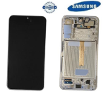 TOUCH SCREEN SCHERMO ORIGINALE SERVICE PACK PER SAMSUNG GALAXY S22 PLUS S906B BIANCO / CREAM / SKY BLUE CON FRAME VETRO LCD DISPLAY GH82-27500B GH82-27501B