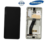 TOUCH SCREEN SCHERMO ORIGINALE SERVICE PACK PER SAMSUNG GALAXY S20 G980F G981B BIANCO CON FRAME VETRO LCD DISPLAY GH82-31432B GH82-31433B 