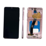 TOUCH SCREEN SCHERMO SOFT OLED PER SAMSUNG GALAXY S20 G980F G981B VETRO LCD DISPLAY CON FRAME PINK ROSA