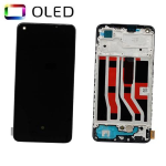 DISPLAY LCD OLED PER OPPO A74 4G CPH2219 / F19 CPH2219 TOUCH SCREEN SCHERMO VETRO CON FRAME NERO (FULL SIZE)