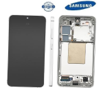 TOUCH SCREEN SCHERMO ORIGINALE SERVICE PACK PER SAMSUNG GALAXY S24 5G S921B GRIGIO / MARBLE GREY CON FRAME VETRO LCD DISPLAY GH82-33287B