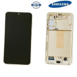 TOUCH SCREEN SCHERMO ORIGINALE SERVICE PACK PER SAMSUNG GALAXY S23 PLUS 5G S916B CREMA / CREAM BEIGE CON FRAME VETRO LCD DISPLAY GH82-30476B GH82-30477B GH82-31123B