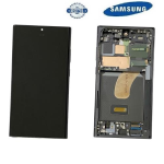 TOUCH SCREEN SCHERMO ORIGINALE SERVICE PACK PER SAMSUNG GALAXY S23 ULTRA 5G S918B NERO CON FRAME VETRO LCD DISPLAY GH82-30465A GH82-30466A