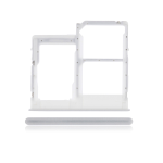 CARRELLO PORTA LETTORE DUAL SIM MICRO SD CARD READER PER SAMSUNG A31 A315F WHITE BIANCO