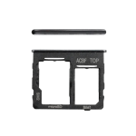 CARRELLO PORTA LETTORE DUAL SIM MICRO SD CARD READER PER SAMSUNG A32 5G A326B NERO BLACK