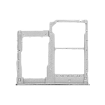 CARRELLO PORTA LETTORE DUAL SIM MICRO SD CARD READER PER SAMSUNG A40 A405F WHITE BIANCO SILVER