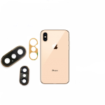 VETRINO VETRO LENTE FOTOCAMERA PER IPHONE XS / XS MAX CON CORNICE ORO GOLD