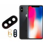 VETRINO VETRO LENTE FOTOCAMERA PER IPHONE XS / XS MAX CON CORNICE SPACE GRAY NERO