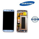 TOUCH SCREEN SCHERMO ORIGINALE SERVICE PACK PER SAMSUNG GALAXY S7 EDGE G935F BLU VETRO LCD DISPLAY CON FRAME GH97-18533G GH97-18767G