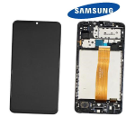 TOUCH SCREEN SCHERMO ORIGINALE SERVICE PACK PER SAMSUNG GALAXY M12 M127F NERO VETRO LCD DISPLAY GH82-25042A / GH82-25043A CON FRAME